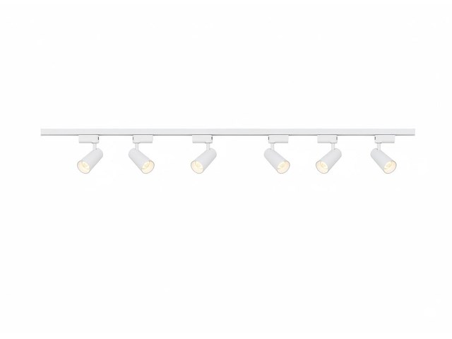 3 x 2 meter pro set railverlichting met 6 st 18w 4000k railspot - afbeelding 6 van  9