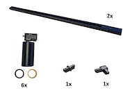 3 x 2 meter railsysteem met 6 st railspot gu10 fitting met ring - afbeelding 4 van  9