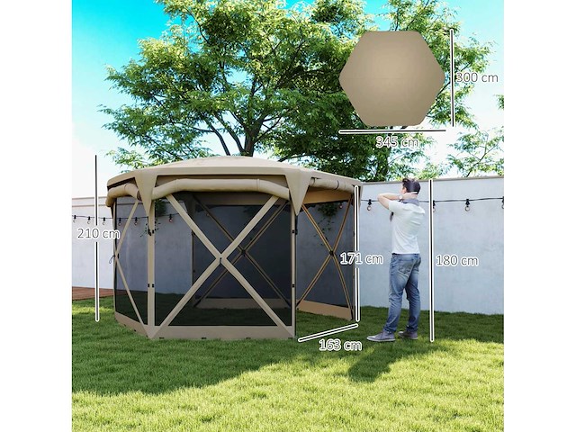 3 x 3.5 pop-up tuinpaviljoen met upf30+ bescherming - afbeelding 4 van  6