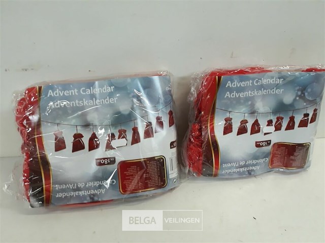 3 x adventskalender 180 cm zakjes 12 cm - afbeelding 1 van  3