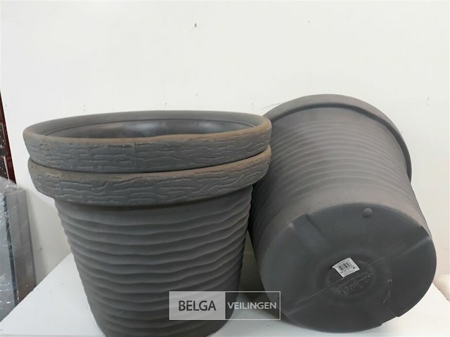 3 x bloempot grijs rond 50 cm - afbeelding 3 van  3
