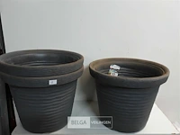 3 x bloempot rond h 39 cm d 42 cm - afbeelding 1 van  3