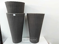 3 x bloempot rond h 68 cm d 34 cm
