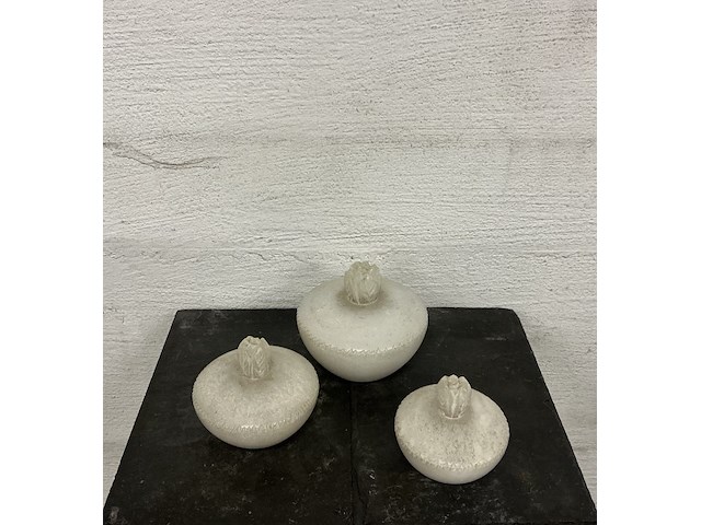 3 x bonbonière met deksel in albastra aljuna - afbeelding 1 van  3