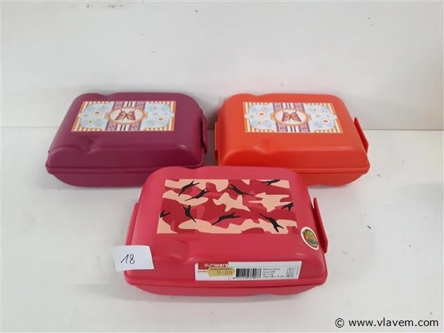 3 x broodhammendoos 1,5l 210x146x72mm - afbeelding 1 van  2