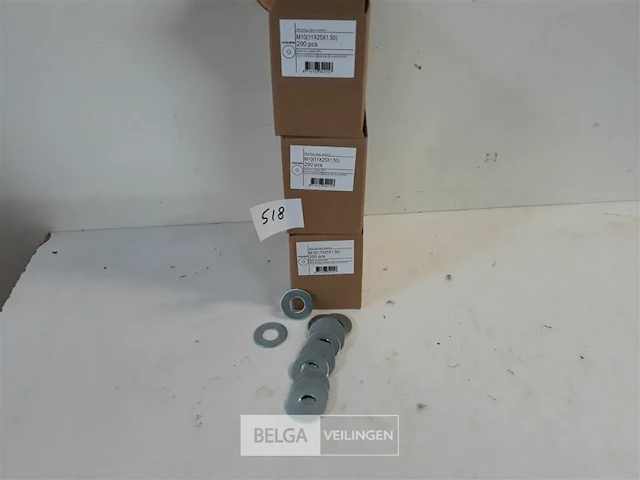 3 x carrosserie rondellen verzinkt m10 x 25 mm 200 stuks - afbeelding 2 van  3
