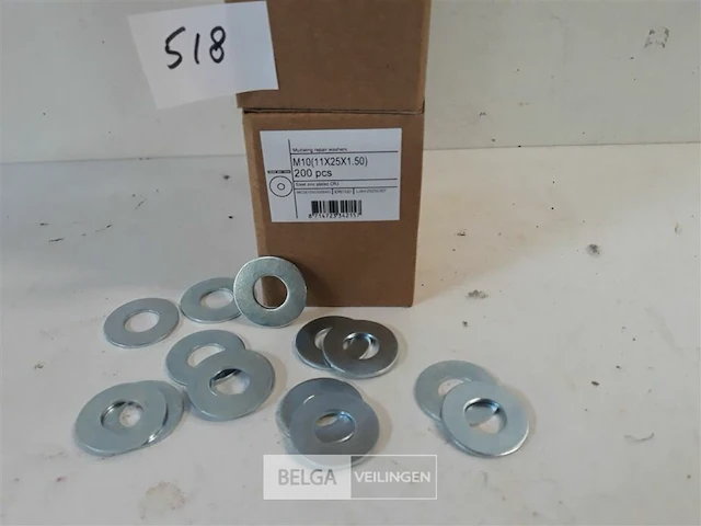 3 x carrosserie rondellen verzinkt m10 x 25 mm 200 stuks - afbeelding 3 van  3
