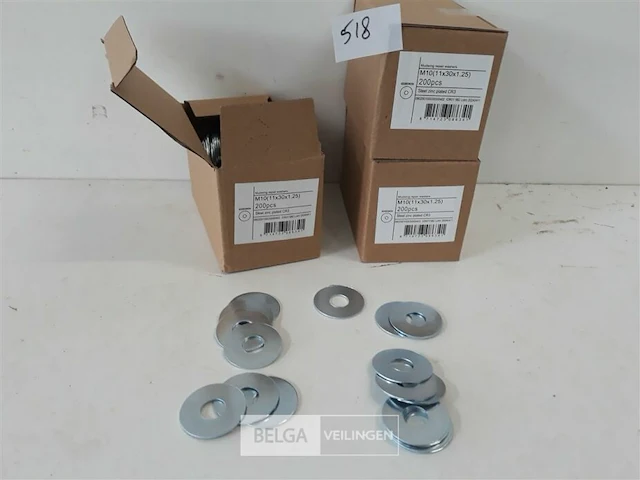 3 x carrosserie rondellen verzinkt m10 x 30 mm 200 stuks - afbeelding 1 van  3