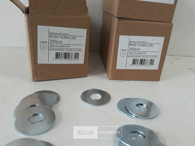 3 x carrosserie rondellen verzinkt m10 x 30 mm 200 stuks - afbeelding 3 van  3