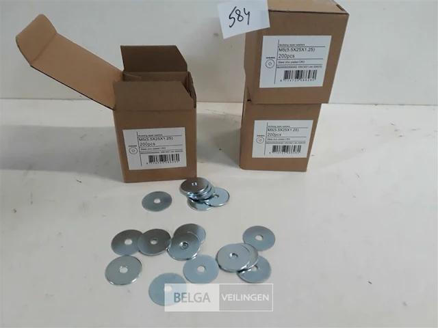 3 x carrosserie rondellen verzinkt m5 x 25 mm 200 stuks - afbeelding 1 van  3