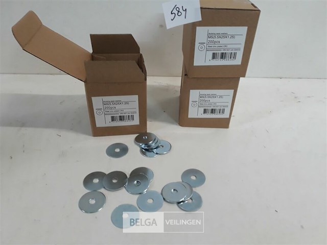 3 x carrosserie rondellen verzinkt m5 x 25 mm 200 stuks - afbeelding 2 van  3