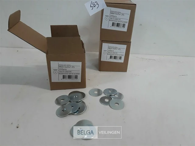 3 x carrosserie rondellen verzinkt m6 x 25 mm 200 stuks - afbeelding 1 van  3