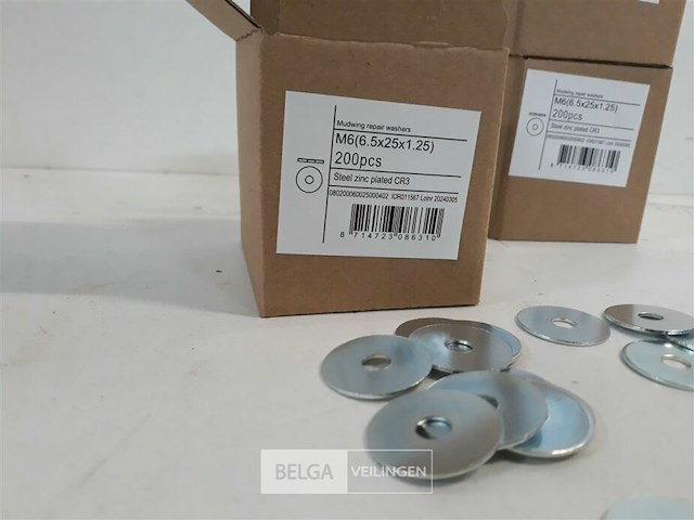 3 x carrosserie rondellen verzinkt m6 x 25 mm 200 stuks - afbeelding 3 van  3