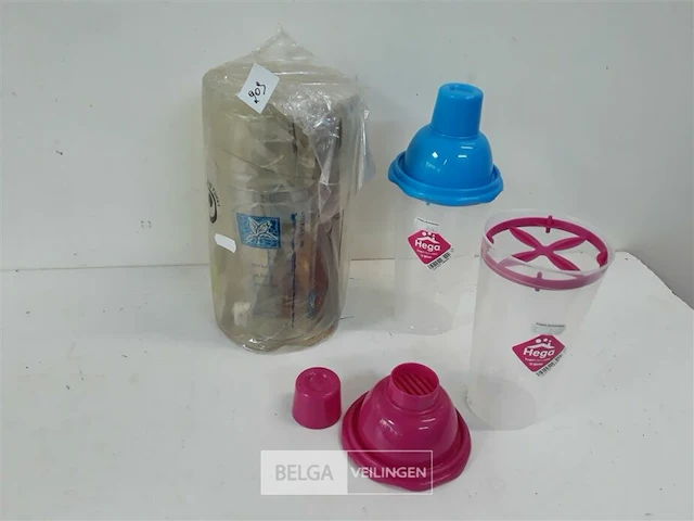 3 x cocktailshaker 2 assorti - afbeelding 1 van  3