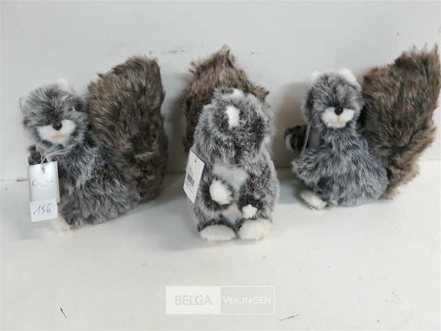 3 x deco eekhoorn 20 cm zachte haren - afbeelding 2 van  3