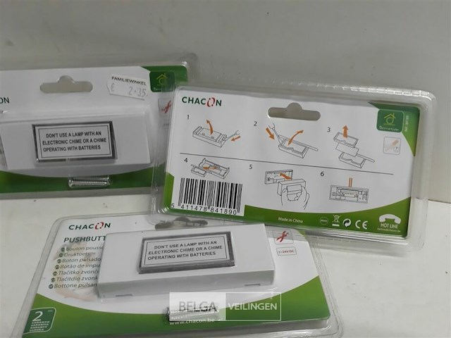 3 x deurbelknop max 24v wit - afbeelding 3 van  3