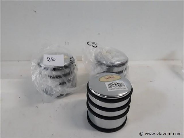 3 x deurstop metaal grijs 7x7x7,5 cm - afbeelding 1 van  2