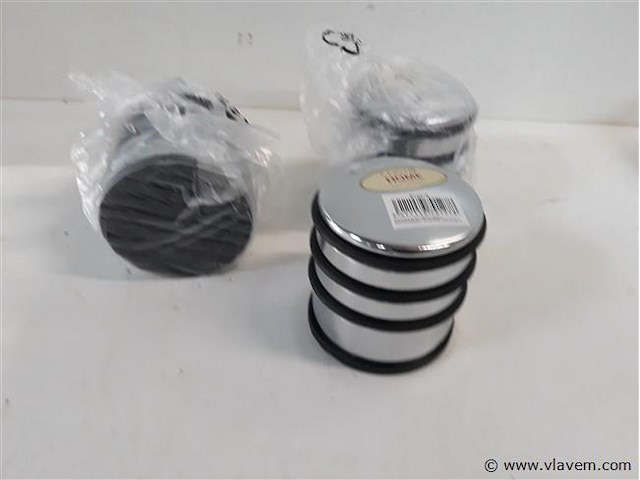 3 x deurstop metaal grijs 7x7x7,5 cm - afbeelding 2 van  2