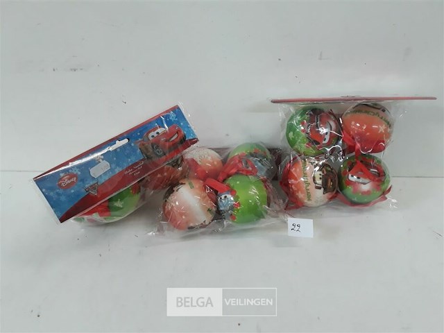 3 x disney kerstballen cars 4 stuks - afbeelding 1 van  3