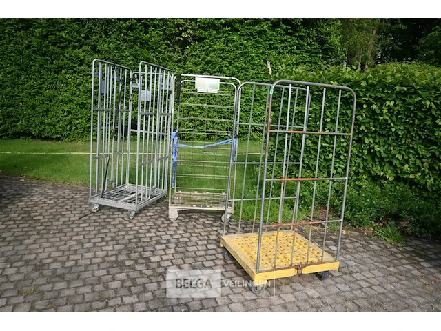 3 x draadstalen container op wielen - afbeelding 1 van  7