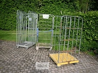 3 x draadstalen container op wielen