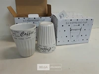 3 x espresso mok 10 cm 2 stuks - afbeelding 2 van  3
