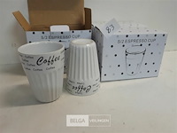 3 x espresso mok 10 cm 2 stuks - afbeelding 1 van  3