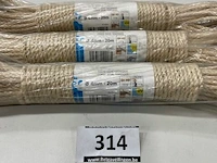 3 x gedraaid sisal touw 4mm 20 meter - afbeelding 1 van  3