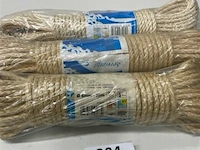 3 x gedraaid sisal touw 6mm 20 meter - afbeelding 1 van  3