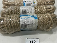 3 x gedraaide jutetouw natuur 12 mm 10 meter - afbeelding 1 van  3
