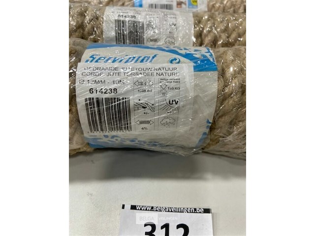 3 x gedraaide jutetouw natuur 12 mm 10 meter - afbeelding 3 van  3