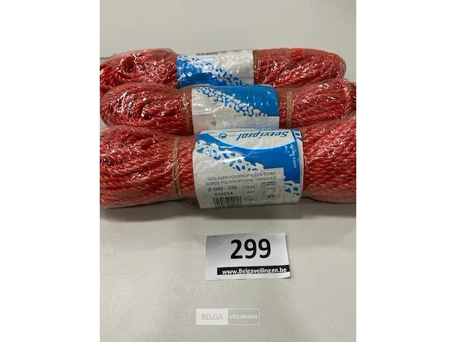 3 x geslagen polypropyleen touw 4mm 30 meter - afbeelding 1 van  3