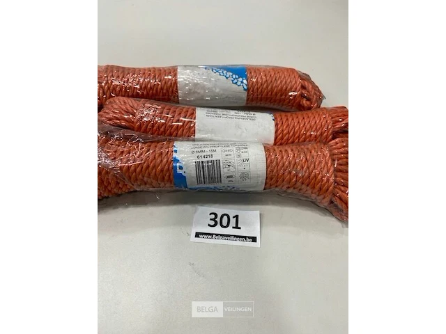 3 x geslagen polypropyleen touw 6mm 15 meter - afbeelding 1 van  3