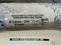3 x gevlochten polypropyleen touw 3mm 20 meter - afbeelding 3 van  3