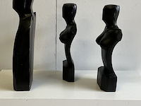3 x houten zwarte borstbeelden - afbeelding 2 van  2