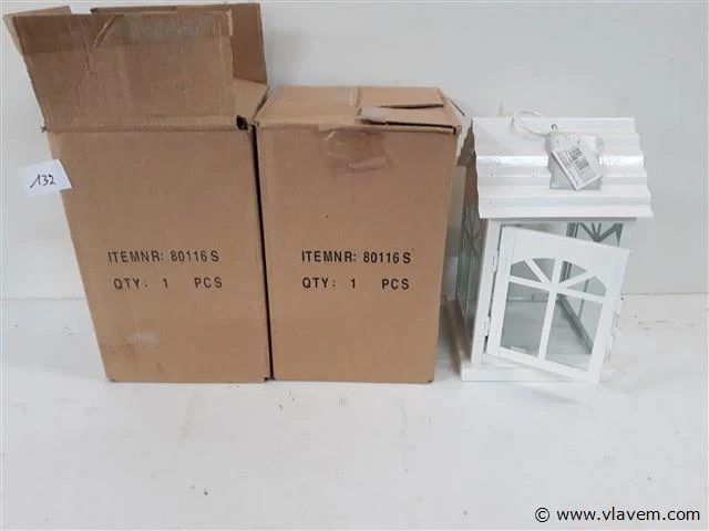 3 x huisje voor kaars 14x14x23 cm - afbeelding 1 van  2