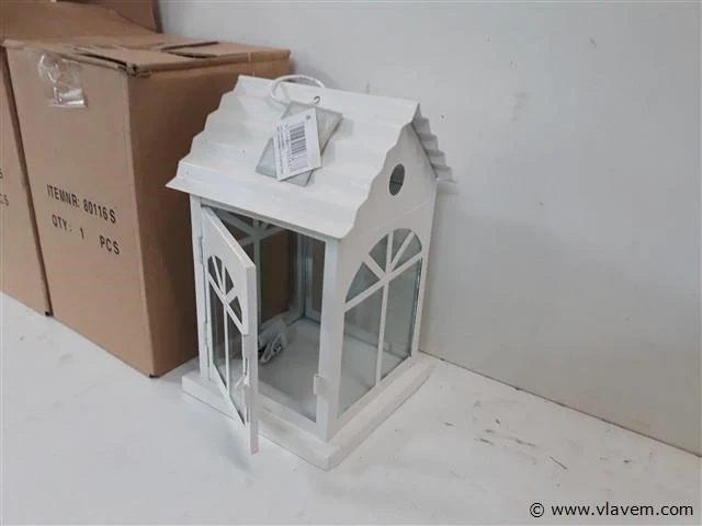 3 x huisje voor kaars 14x14x23 cm - afbeelding 2 van  2