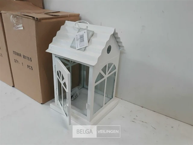 3 x huisje voor kaars 14x14x23 cm - afbeelding 3 van  3