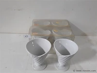 3 x ijscoupe 14 cm porselein 2 stuks - afbeelding 1 van  2