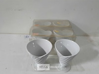3 x ijscoupe 14 cm porselein 2 stuks - afbeelding 2 van  3