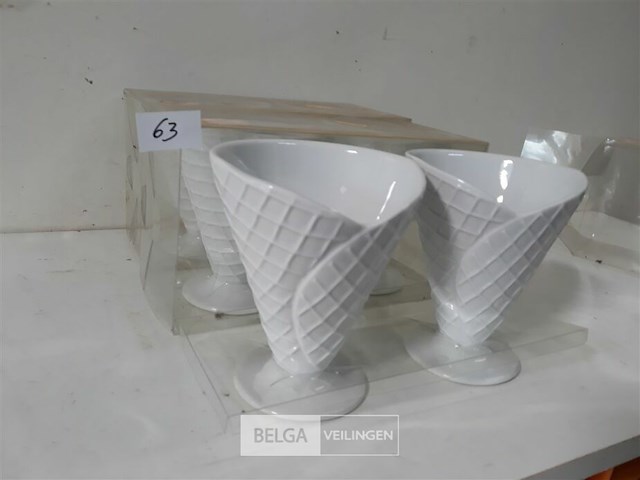 3 x ijscoupe 14 cm porselein 2 stuks - afbeelding 3 van  3