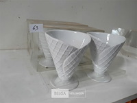 3 x ijscoupe 14 cm porselein 2 stuks - afbeelding 3 van  3
