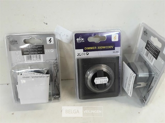 3 x inbouwdimmer zwart met afdekplaat - afbeelding 3 van  3