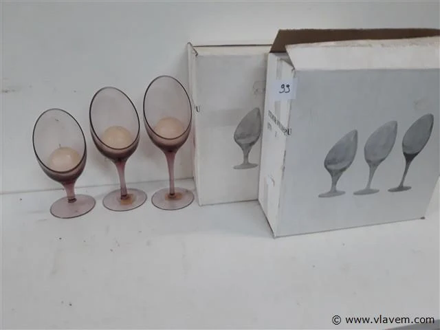 3 x kaarsenhouder glas 3 stuks - afbeelding 1 van  2