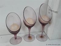 3 x kaarsenhouder glas 3 stuks - afbeelding 2 van  2