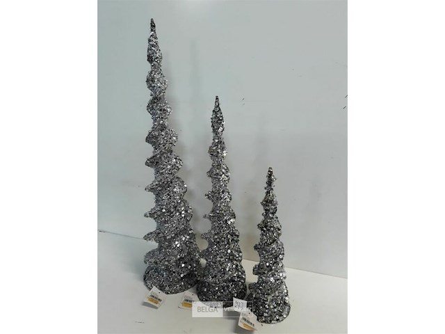 3 x kegel met paillietten 32-42-63 cm - afbeelding 1 van  3