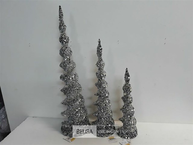 3 x kegel met paillietten 32-42-63 cm - afbeelding 2 van  3