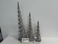 3 x kegel met paillietten 32-42-63 cm - afbeelding 2 van  3