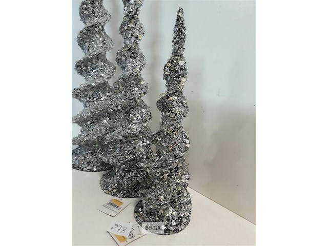 3 x kegel met paillietten 32-42-63 cm - afbeelding 3 van  3