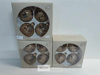 3 x kerstballen glas 4 stuks transparant